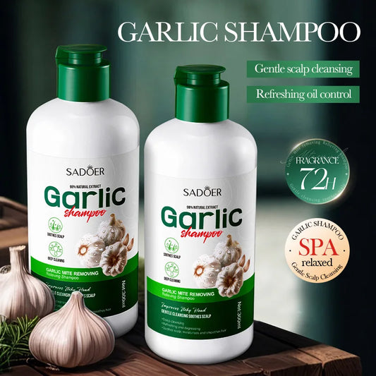 Garlic Anti-Mite Shampoo - Deep cleansing scalp care, specially designed for dandruff and itchy scalps.