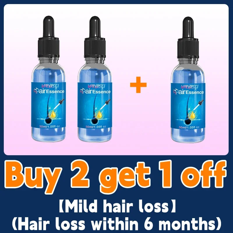 WPRBREGT blue bottle.hair growth essential 0iI. Say goodbye to baIdness. The secret 0f thick hair hair growth serums