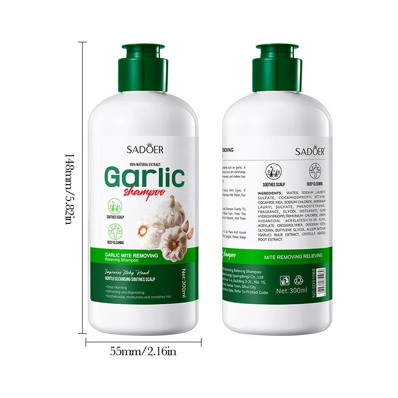 Garlic Anti-Mite Shampoo - Deep cleansing scalp care, specially designed for dandruff and itchy scalps.